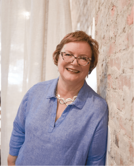 A portrait of Beth Frey.